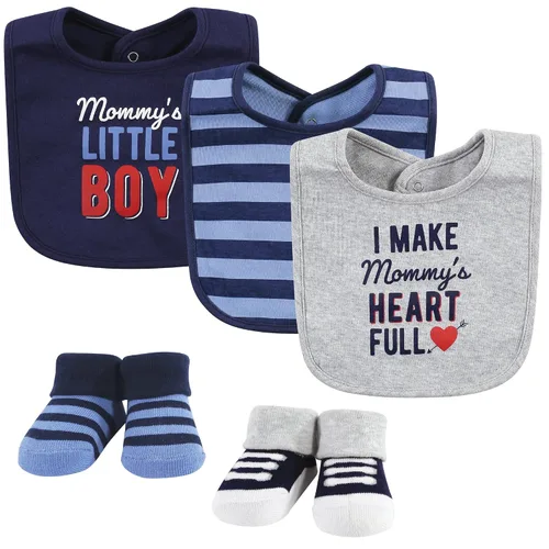 Miniatura 13 de Hudson Baby Conjunto de babero y calcetines unisex de algodón para bebé, Tamaño único Chica Calabaza