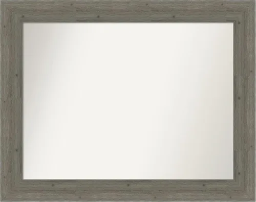 Miniatura 90 de Amanti Art Espejo de baño gris para sobre el fregadero, 27 x 27 pulgadas, espejo de tocador cuadrado gris, marco de madera rústica de campo medio