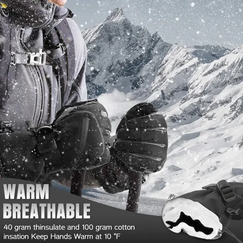 Miniatura 3 de BOSONER Guantes de esquí y snowboard, guantes impermeables de invierno, guantes de nieve para pantalla táctil para clima frío, para hombres