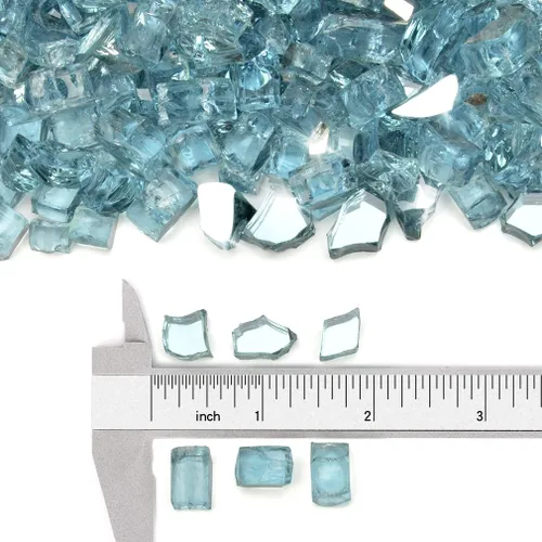 Miniatura 82 de Stanbroil - Vidrio de fuego de 10 libras – Cristal de fuego templado reflectante de 1/2 pulgada para chimenea de hoguera, azul Pacífico reflectante