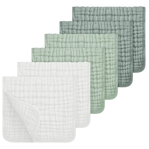 Miniatura 24 de Looxii - Paquete de 12 trapos de muselina para eructos, 100 % algodón, grandes, 20 x 10 pulgadas, extrasuaves y absorbentes, para bebés, niños