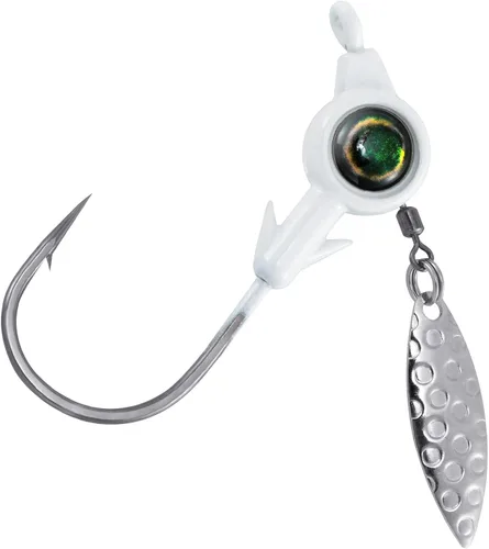 Miniatura 10 de Dr.Fish Paquete de 10 jigs Underspin Jigs Heads 3D Eye Freshwater Swimbait Jig Freshwater Bass Walleye Fishing Mustad Hooks Sauce Blade 1/8oz, Sin