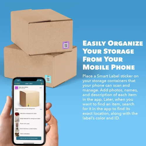 Miniatura 2 de Smart Labels Paquete de 48 calcomanías de código QR (modernas) fabricadas en Estados Unidos, etiquetas de código QR para almacenamiento