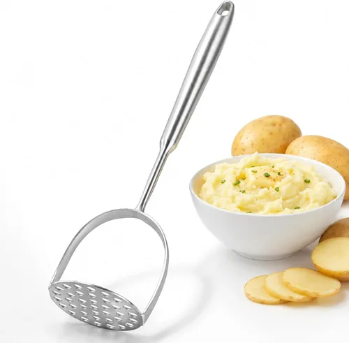 Miniatura 12 de Newness - Juego de utensilios de cocina de acero inoxidable 304, accesorios de cocina de metal, incluye cucharón de sopa, cuchara ranurada, cuchara