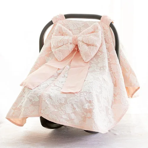 Miniatura 7 de Funda para asiento de automóvil para bebé con lazo para niñas y niños con moño, funda para cochecito y carrito, funda de lactancia para recién nacido
