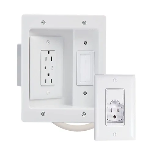Miniatura 2 de Legrand On-Q - Kit de alimentación para TV en pared, sistema de gestión de cables con toma empotrada, oculta cables para televisores montados