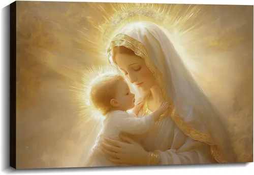 Miniatura 14 de Arte de pared de Jesús y cardenal, decoración de Cristo, cuadro enmarcado de Dios, pintura cristiana, inspiración religiosa, impresiones en lienzo