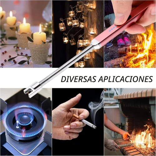 Miniatura 7 de MEIRUBY Encendedor eléctrico recargable USB, encendedor de arco, para campamento, parrillada, deportes, herramienta para apasionados de lo Oro rosa