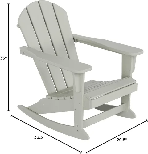 Miniatura 41 de WestinTrends Silla mecedora Malibu de poliéster para exterior/patio Adirondack, Negra