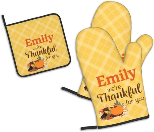 Miniatura 9 de Manoplas de horno personalizadas para Navidad, juego de guantes de horno personalizados y soportes para ollas con foto, divertidos regalos