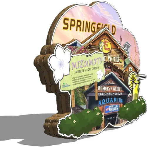 Miniatura 2 de Imán de madera para nevera de Springfield Missouri, Estados Unidos, 3D, monumentos de viaje, coleccionables, recuerdos, decoración hecha a mano