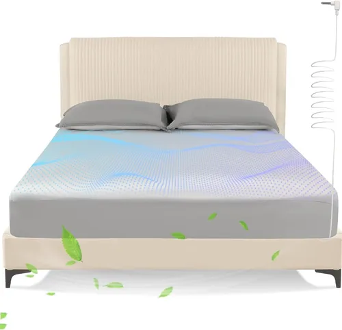 Miniatura 10 de Grounding Sheets - Juego de sábanas bajeras de cama tamaño individual XL, 10% fibra de plata pura + 90% algodón orgánico, kit de conexión a tierra
