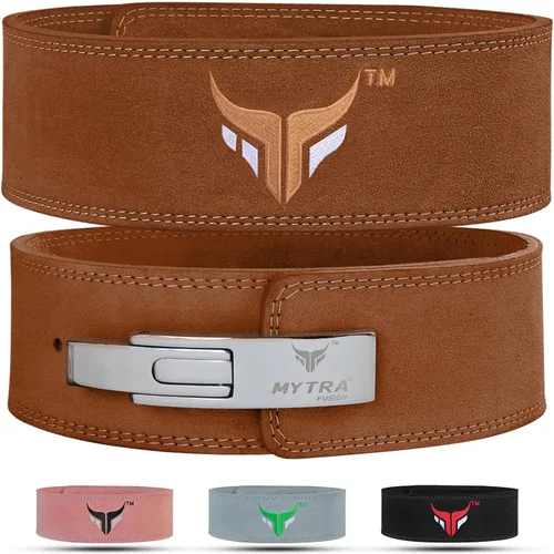 Miniatura 10 de Mytra Fusion Cinturón de levantamiento de pesas para hombres y mujeres, cinturón de gimnasio de 0.394 in de grosor y 4 pulgadas de ancho, cinturón