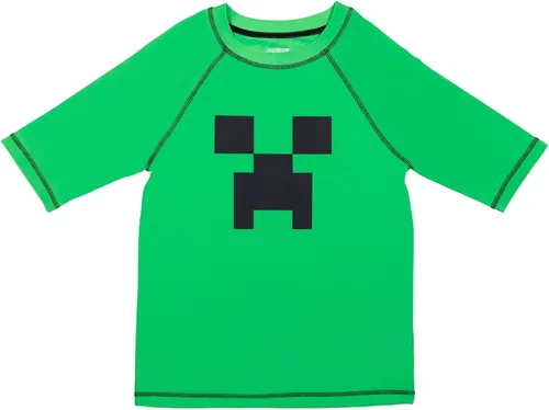 Miniatura 2 de Minecraft Zombie Creeper Alex Steve - Conjunto de traje de baño y protector de erupción para niños pequeños a grandes