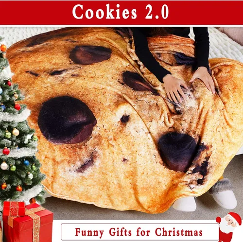 Miniatura 3 de BATTILO HOME - Manta redonda de franela suave y cómoda de 59 pulgadas con diseño de galleta de chispas de chocolate para adultos y niños, mantas