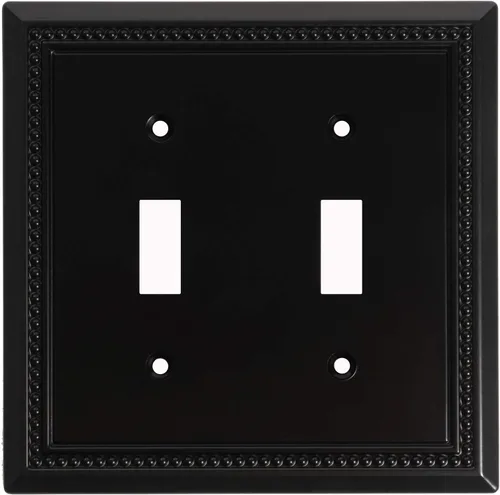 Miniatura 18 de Henne Bery Sunken Pearls - Placa de interruptor/placa de pared y cubierta de salida (decorador individual, 2 unidades, negro mate)