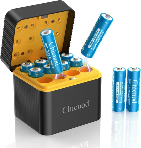Miniatura 8 de Baterías de litio AA recargables con cargador USB-C rápido, paquete de 8 unidades de 4255 mWh 1.5V de voltaje constante para cámara Blink al aire