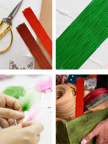 Miniatura 3 de Mandala Crafts Tallos de alambre floral marrón de 16 pulgadas, calibre 20, paquete de 100 – Tallo de flor y alambre para manualidades para ramo