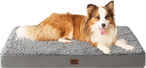 Miniatura 93 de EHEYCIGA Cama ortopédica de espuma para perros grandes, 35 pulgadas de largo x 23 pulgadas de ancho x 3.5 pulgadas de alto, gris claro