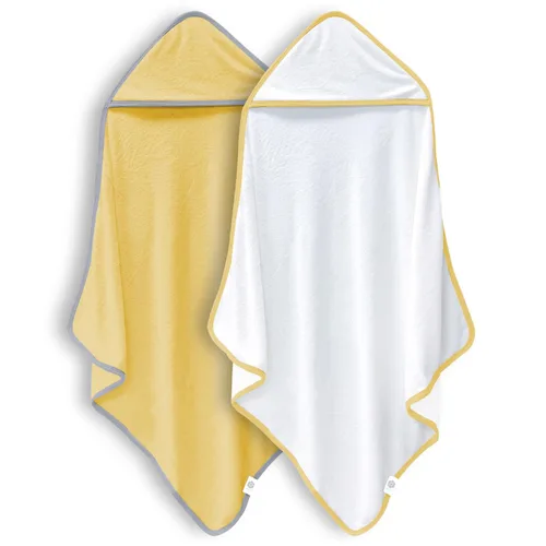 Miniatura 8 de Paquete de 2 toallas de baño para bebé - De rayón hechas de bambú, ultraabsorbentes, toallas con capucha ultrasuaves para niños - Tamaño extra