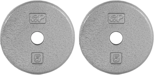 CAP Barbell Placas de peso estándar de hierro fundido de 1 pulgada, individuales y juegos | 1.25-50 libras | Múltiples opciones Gris