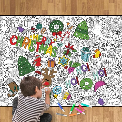 Miniatura 12 de Póster gigante para colorear – Hojas para colorear jumbo de primera calidad para niños y adultos con páginas gruesas resistentes a la suciedad, uso