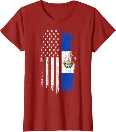 Miniatura 75 de Camiseta de la bandera de Estados Unidos salvadoreño - Camiseta de El Salvador USA
