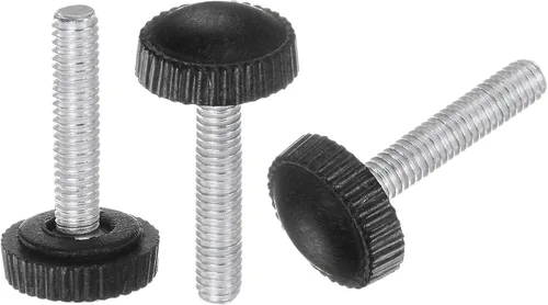Miniatura 8 de uxcell 20 pomos moleteados de rosca métrica macho M4 x 0.236 in, pomos de sujeción de tornillo de pulgar, mango de plástico con perno roscado