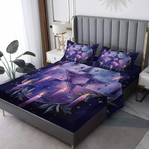 Miniatura 8 de Sábanas abstractas tamaño individual – Sábanas de cama geométricas modernas, microfibra suave y bolsillo profundo, sábanas y fundas de almohada
