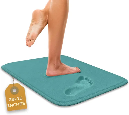 Miniatura 41 de Alfombra de baño de lujo – 1 pieza de alfombrilla de baño de espuma viscoelástica, antideslizante y ultrasuave, altamente absorbente, fácil