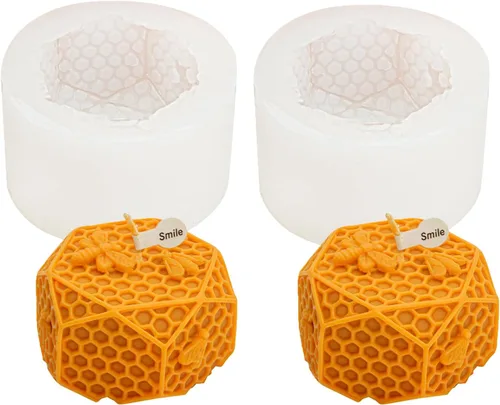 Miniatura 19 de Molde de silicona para vela de abeja en relieve, aroma de nido de abeja, jabón, yeso, herramientas de resina, colmena 3D, perfumada, manualidades