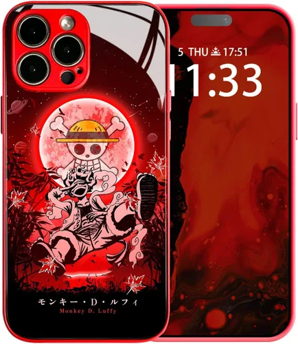 Miniatura 2 de Gear 5 Nika Joy Boy - Carcasa protectora de silicona suave con diseño de manga de anime japonés anticaída, diseño de manga y vidrio templado
