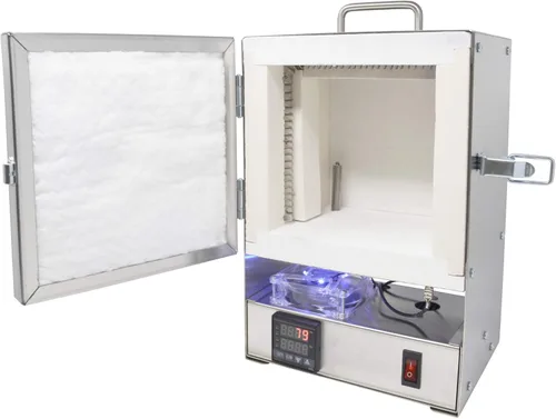 TableTop - Horno eléctrico de alta temperatura de 2200 grados, orificio de ventilación, controlador programable, fabricación de joyas, cera de