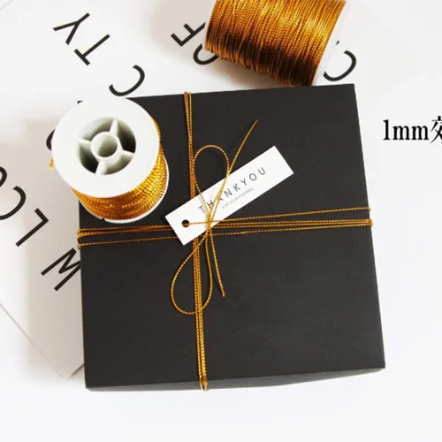Miniatura 2 de 1 mm Bobina de Cordón Metálico Dorado de Tinsel para Joyería, Hilo Trenzado, Longitud Total 109 Yardas/328 Pies (Dorado)