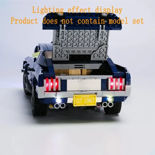 Miniatura 5 de GEAMENT Kit de luces de bloques de versión mejorada para el modelo de construcción Creator Expert Ford Mustang, compatible con el auto Lego 10265