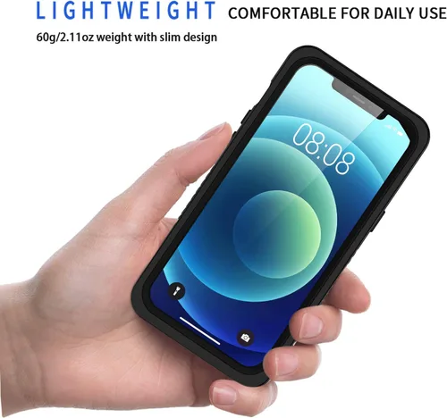 Miniatura 3 de Lanhiem Funda para iPhone 12 Pro, funda impermeable IP68 a prueba de polvo con protector de pantalla integrado (no para iPhone 12), funda protectora