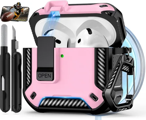 Miniatura 12 de Funda para AirPods Pro de 2 generación con soporte para teléfono, diseño de interruptor automático de protección completa contra caídas con kit