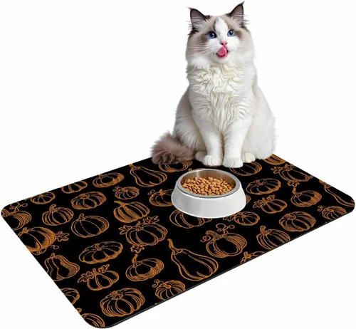 Miniatura 7 de Alfombra de baño Shabby Chic con diseño de calabazas, antideslizante, de secado rápido y absorbente, de tierra de diatomeas, para cocina, sala