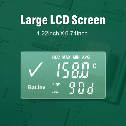 Miniatura 3 de Freshliance Registrador de Datos de Temperatura con Pantalla LCD, Registrador de Temperatura USB de Un Solo Uso con 30000 Puntos, Informe Automático