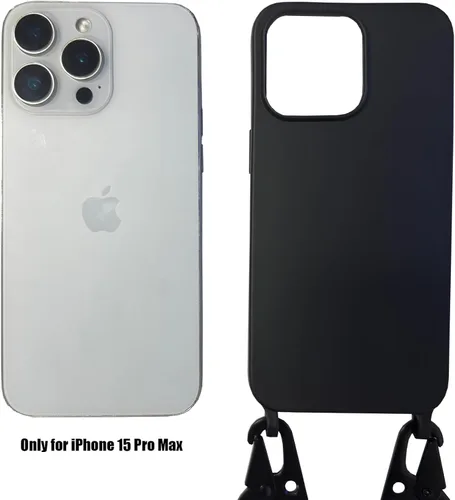 Miniatura 2 de Funda cruzada para teléfono compatible con iPhone 15 Pro Max, bonita funda de silicona suave con cordón ajustable para el hombro, protector a prueba