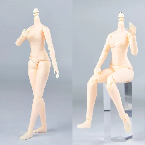 Miniatura 5 de Mini cuerpo de muñeca YMY escala 1/6 de 8.6 pulgadas/9.4 pulgadas, cuerpo femenino YMY22/YMY24 PVC+POM busto de dos tamaños, color de piel Whity