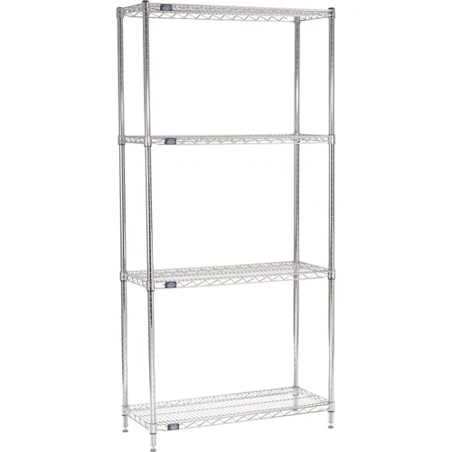 Nexel 14" x 36" x 74", unidad de estantería de alambre ajustable de 4 niveles, estante de almacenamiento comercial con certificación NSF, acabado