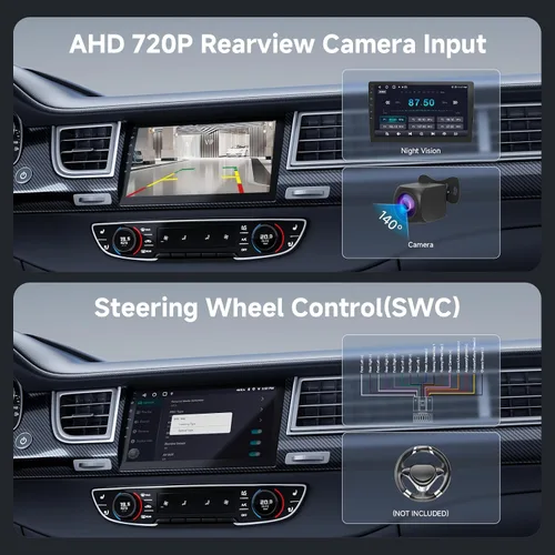 Miniatura 6 de Haudio - Estéreo de coche Android de 9 pulgadas con doble DIN (RAM4GB+ROM64GB) para Apple Carplay y Android Auto, radio de coche con cámara trasera