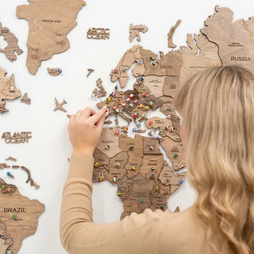 Miniatura 8 de Enjoy The Wood Arte de pared 3D en madera con mapa del mundo, decoración de pared grande, regalo para casa nueva, idea de arte para viajes, mapa