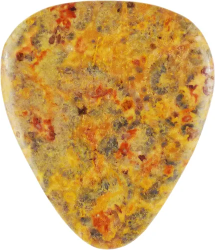 Miniatura 54 de Púa de guitarra o bajo de Obsidiana de Caoba en vidrio volcánico - 3.0 mm de calibre ultra pesado - Forma 351 - Púa exótica artesanal de gema