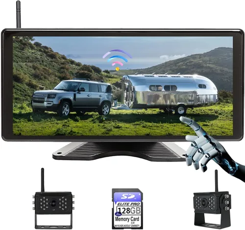 Pantalla táctil inalámbrica de 128 GB de audio grande 1080P 2 Imagen dividida Monitor de 11 pulgadas Cámara de respaldo DVR incorporado Video para