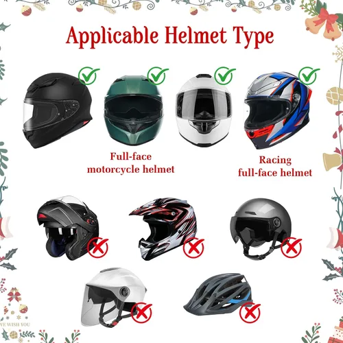 Miniatura 4 de Fundas de casco de motocicleta de Navidad - Santa Claus Decoración de casco de Navidad Paseos divertidos