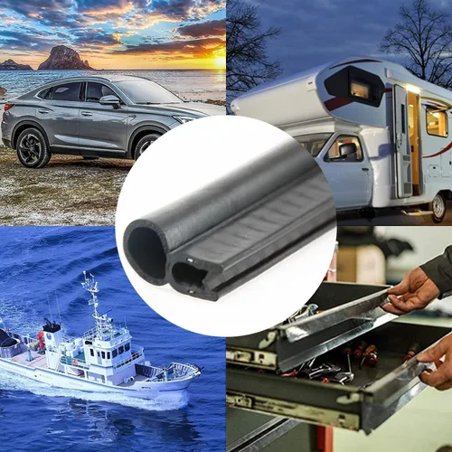 Miniatura 9 de Tira de sellado de goma para puerta de automóvil con bombilla superior (10 pies), burlete de aislamiento acústico para automóviles, camiones, barcos