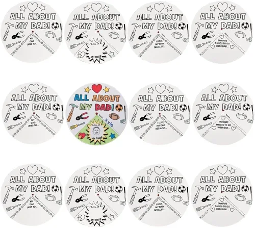 Colorea tu propia rueda Lo que amo de mi papá - Manualidades para niños y actividades divertidas en el hogar