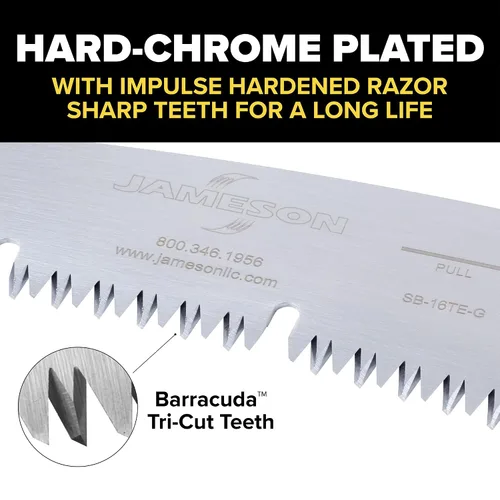 Miniatura 4 de Barracuda™ Hoja de sierra de corte triple de 16 pulgadas con borde de goleta Dientes duros cromados, endurecidos por impulso, se adapta a postes